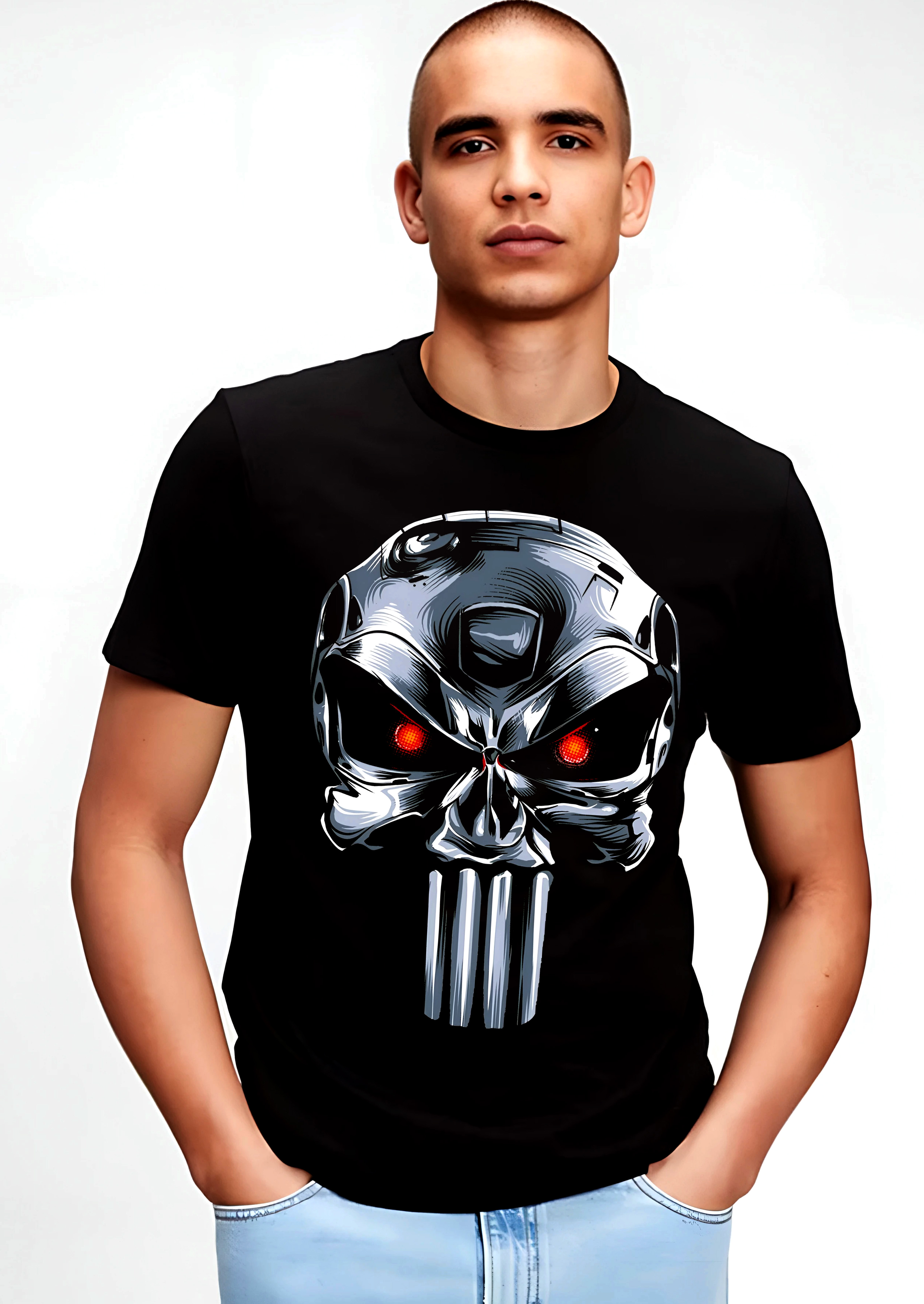 Skull Robot Graphic T-Shirt