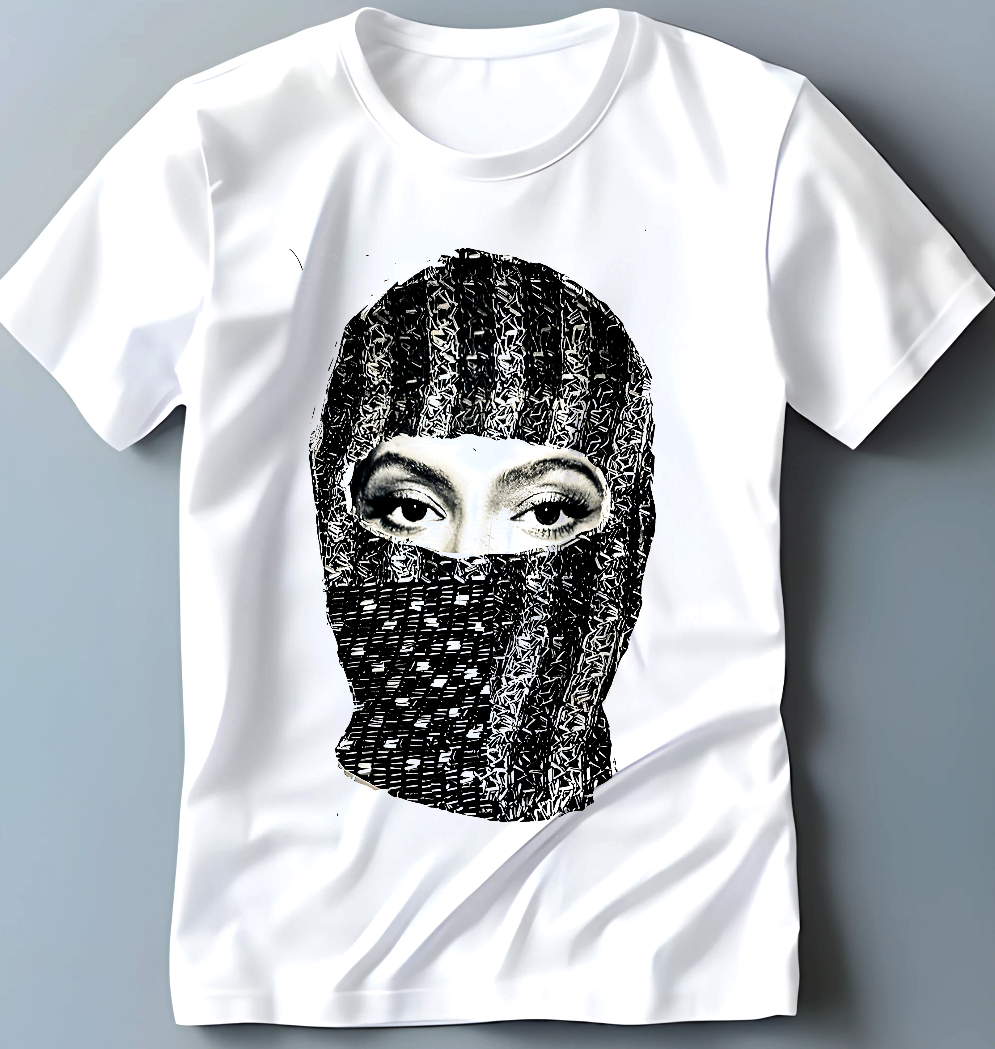 MASK ON Graphic Print White T-Shirt