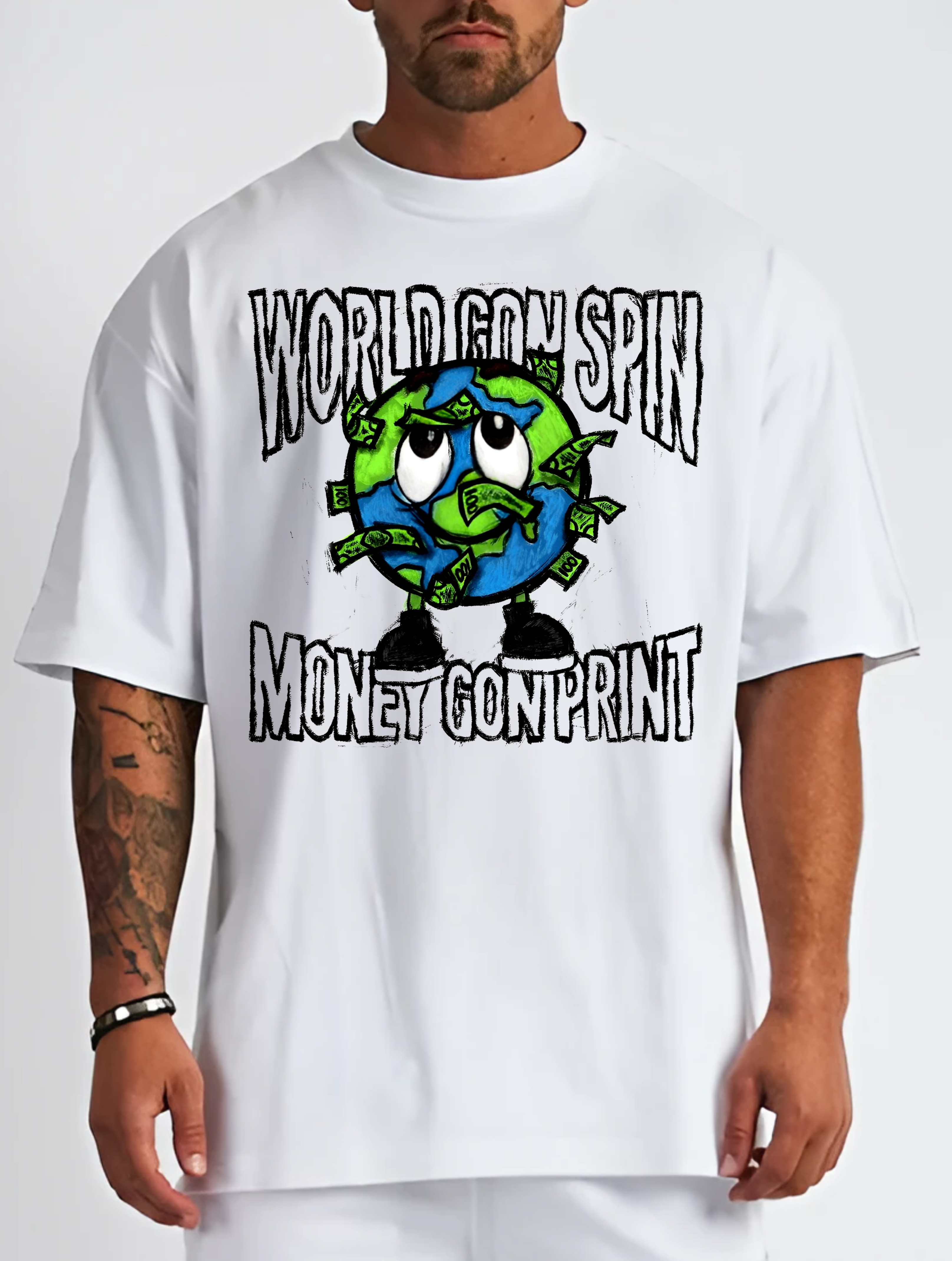 World Gon Spin Money Gon Print T-Shirt