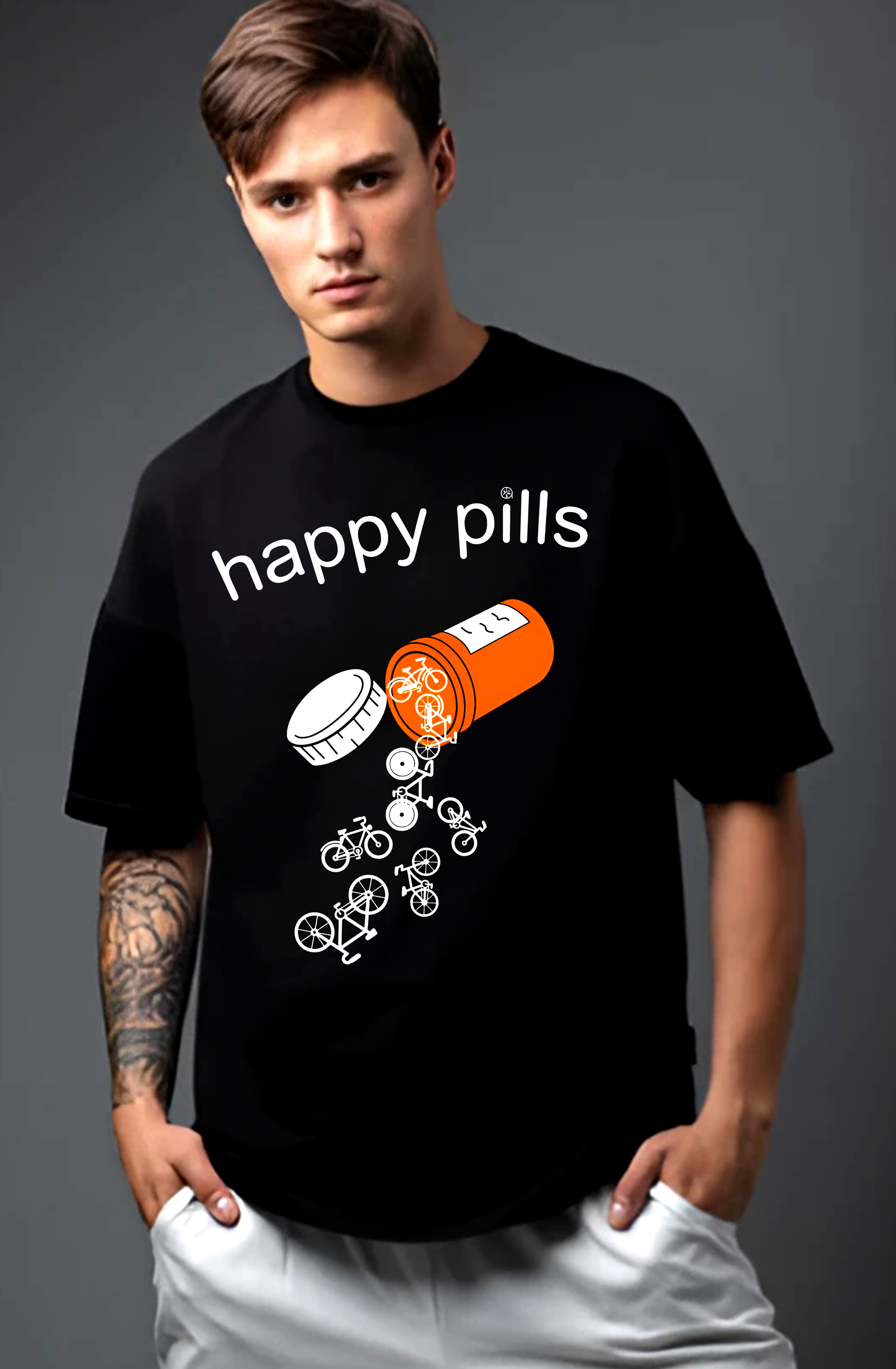 Happy Pills Funny Graphic T-Shirt