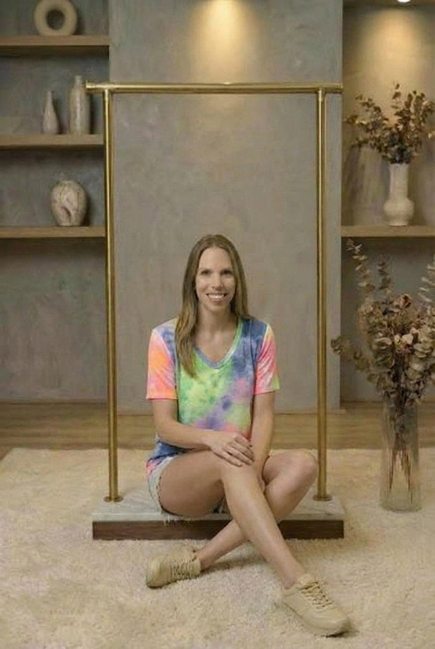 Tie Dye Print Low Gauge Deep U Neck Top