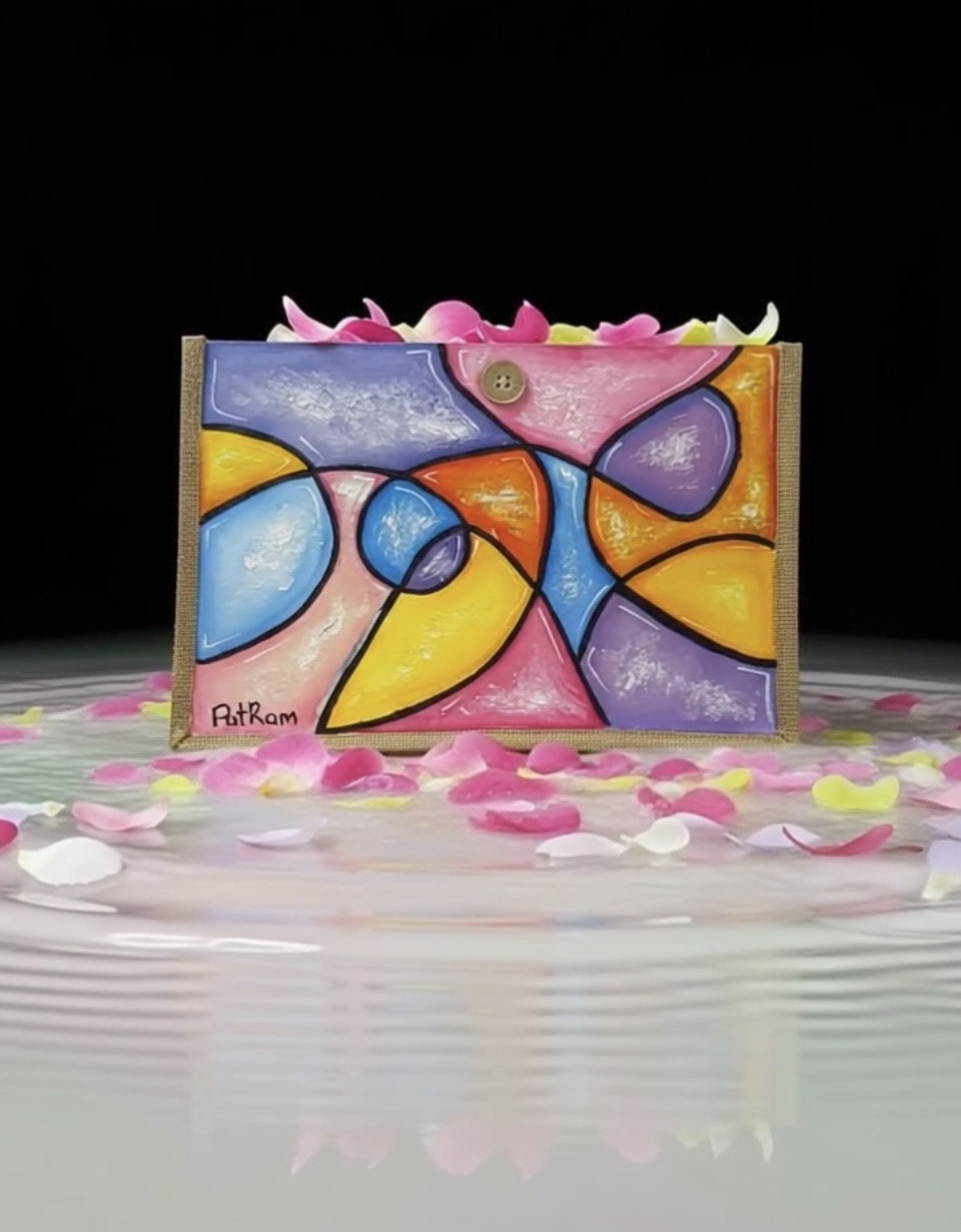 Abstract Hand-Painted tote bag