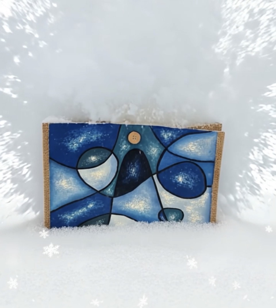 Hand-painted Abstract blues 