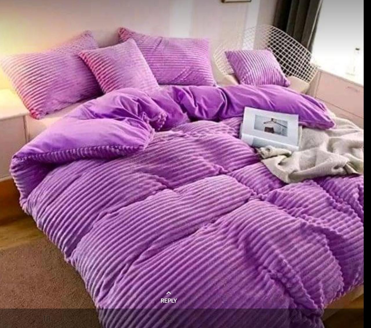 Purple Corduroy Bedding Set