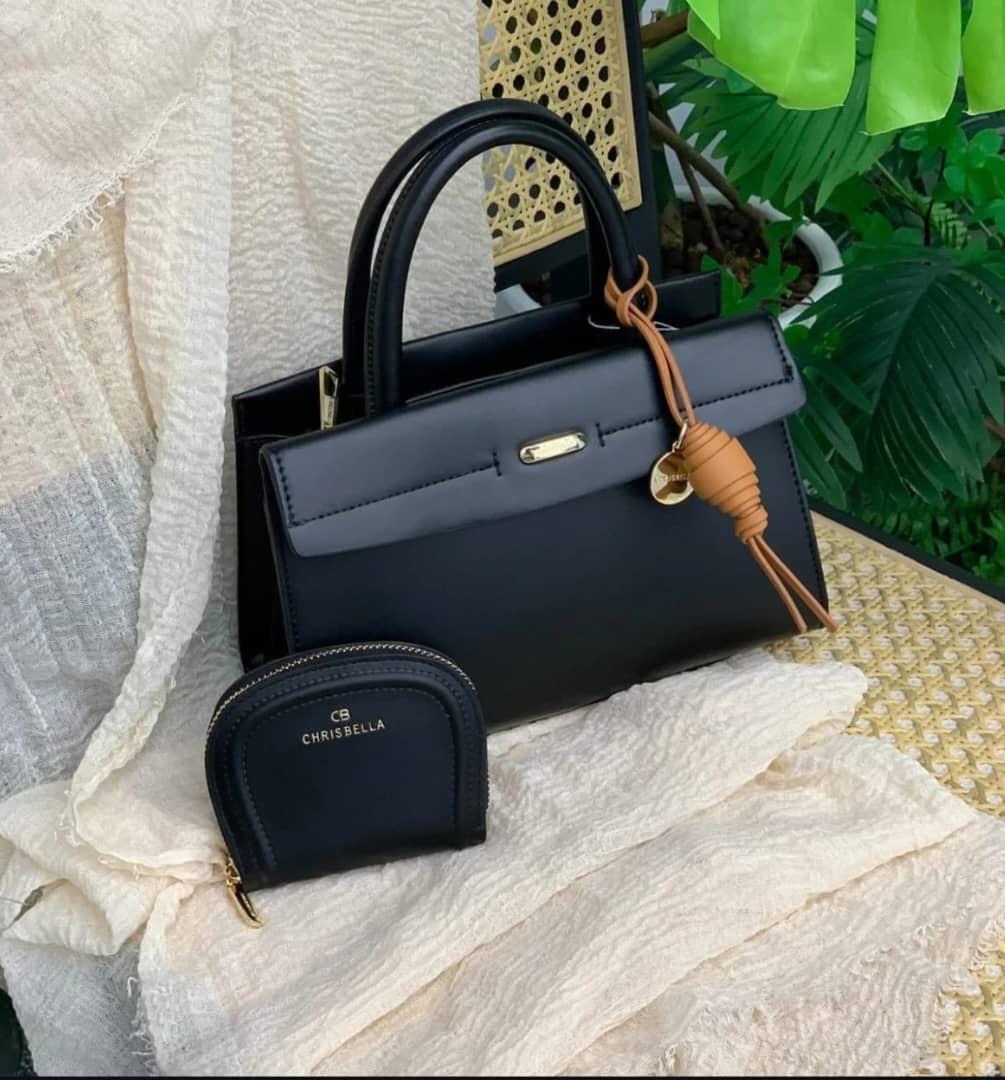 Black Handbag and Coin Purse Set