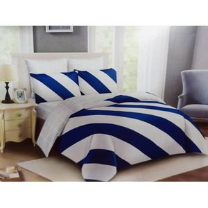 Blue and White Striped Bedding Set