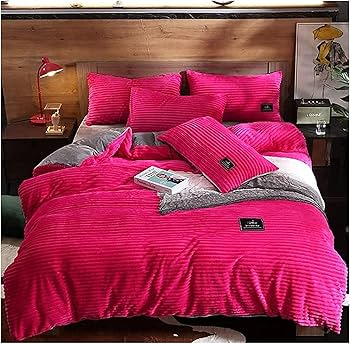Luxury Pink Corduroy Bedding Set