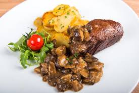 Beef Steak with Mushroom Sauce