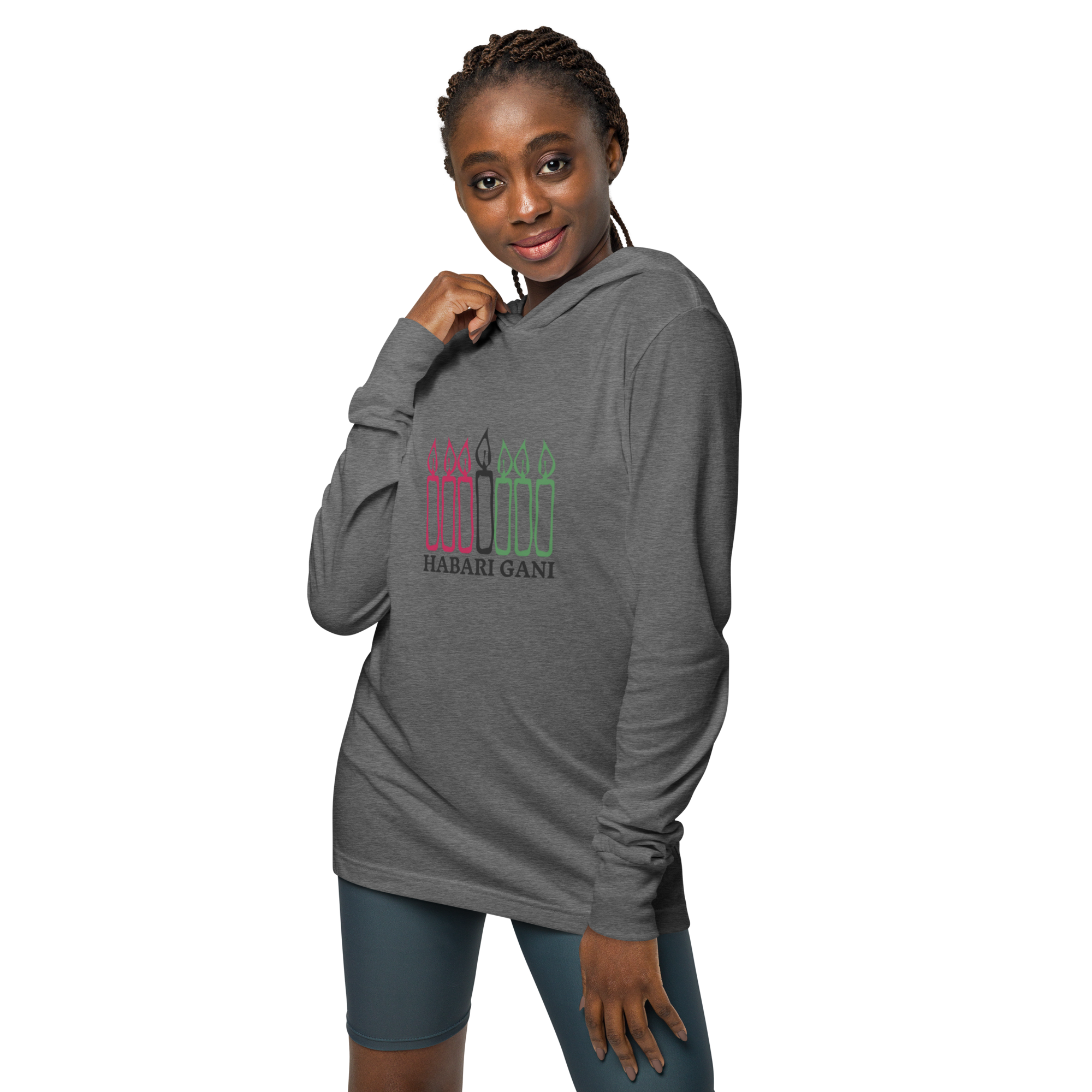 Habari Gani Unisex Hooded long-sleeve Kwanzaa Tee 