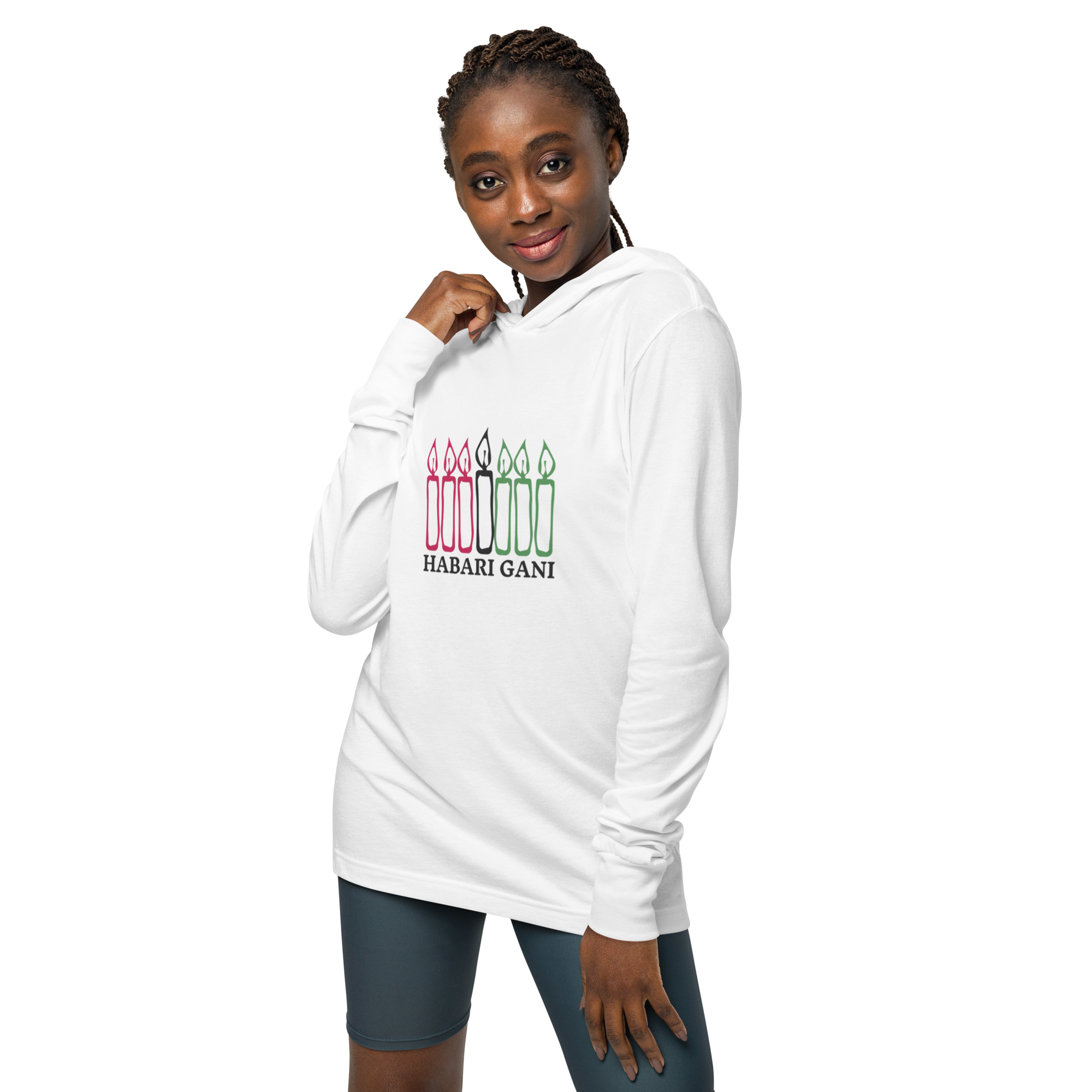 Habari Gani Unisex Hooded long-sleeve Kwanzaa Tee