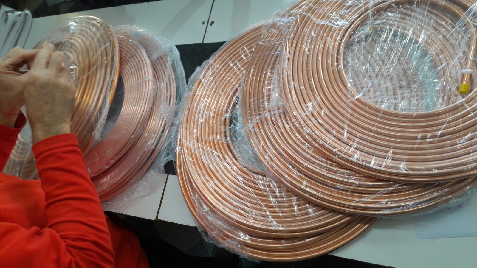 Tubería de cobre en rollo