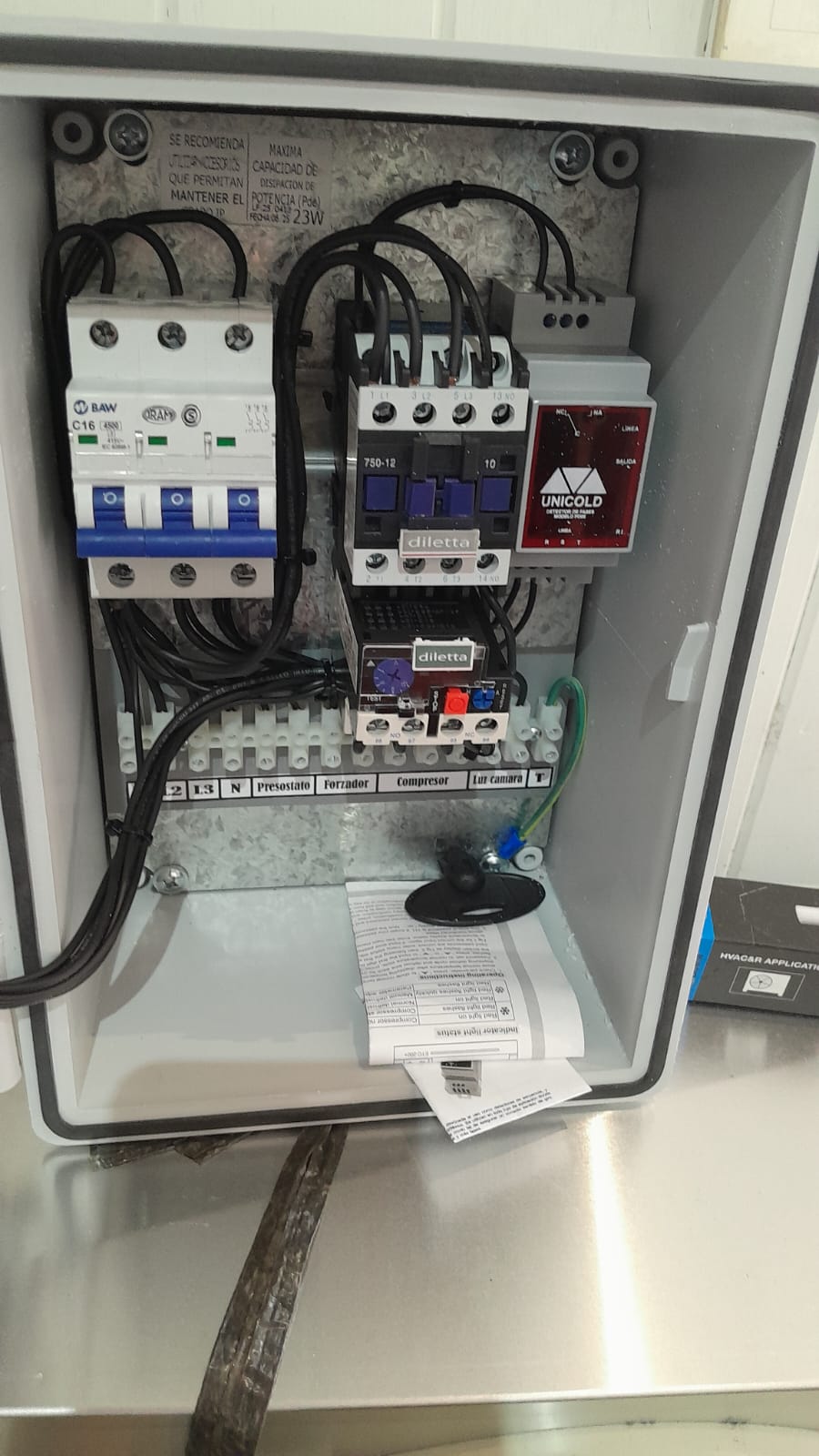 Tablero eléctrico de control