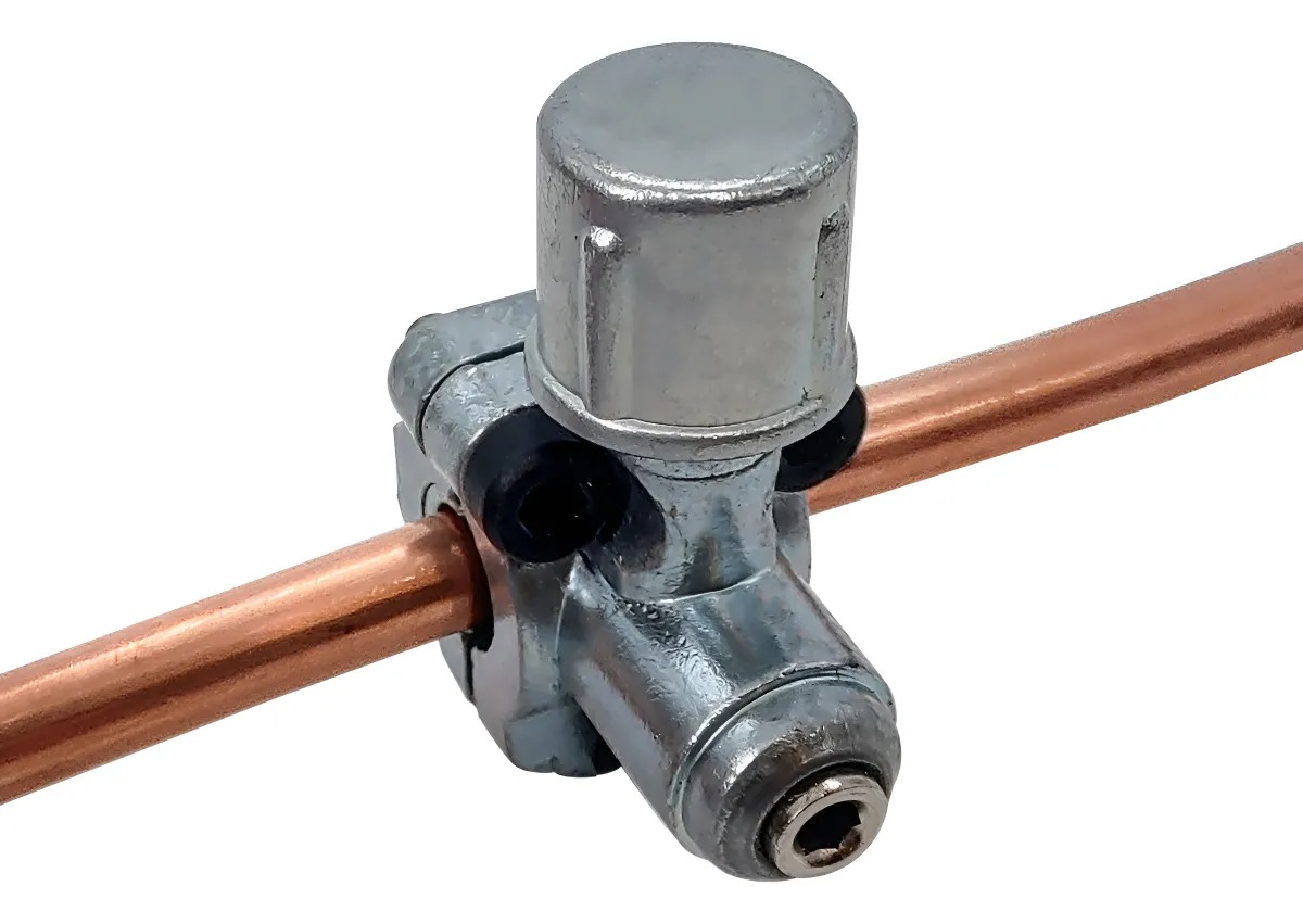 Válvula de saddle para tubería de cobre