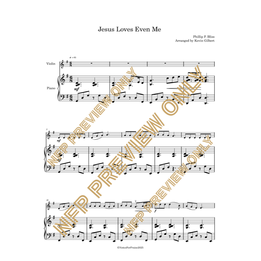 Jesus Loves Even Me ~ Violin