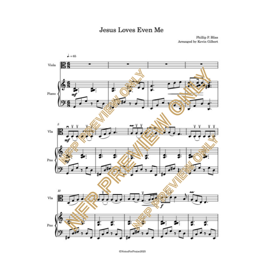 Jesus Loves Even Me ~ Viola