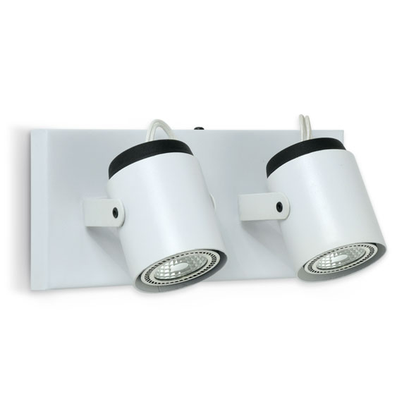 Aplique Spot Doble Blanco Orientable para Dicro