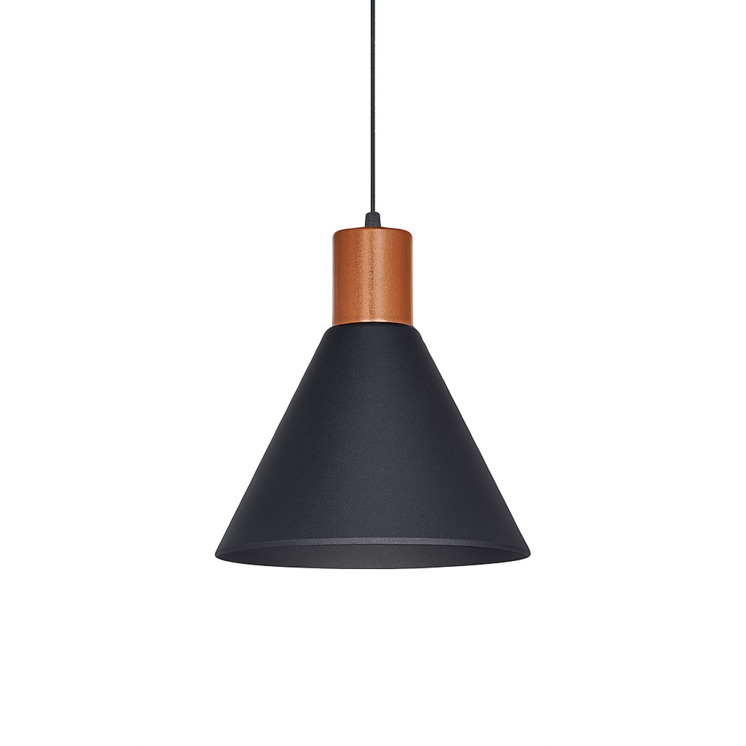 COLGANTE NEGRO CON DETALLE EN COBRE