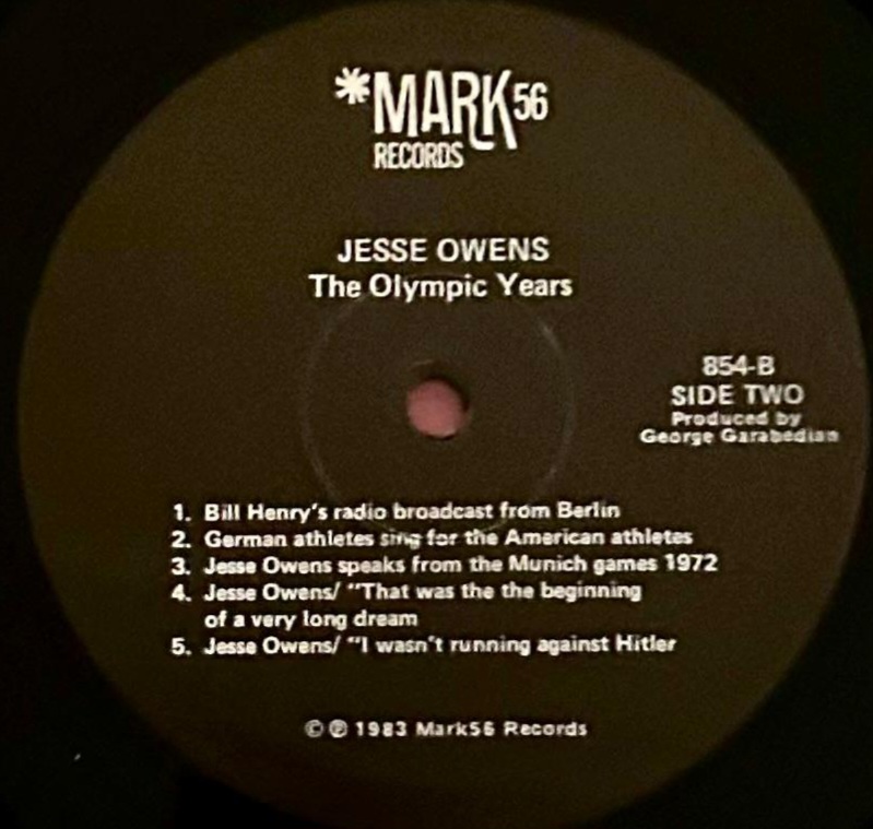 Jesse Owens: The Olympic Years Vinyl Record