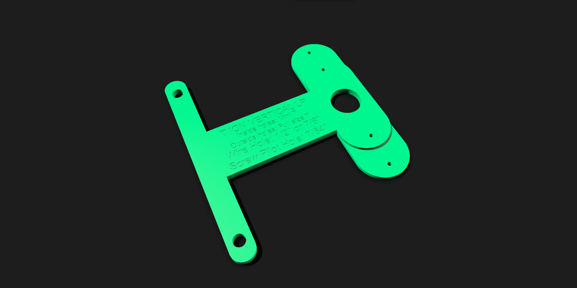 Vertical License Plate Light Template - Whelen T-Series and Mini T-Series Ion