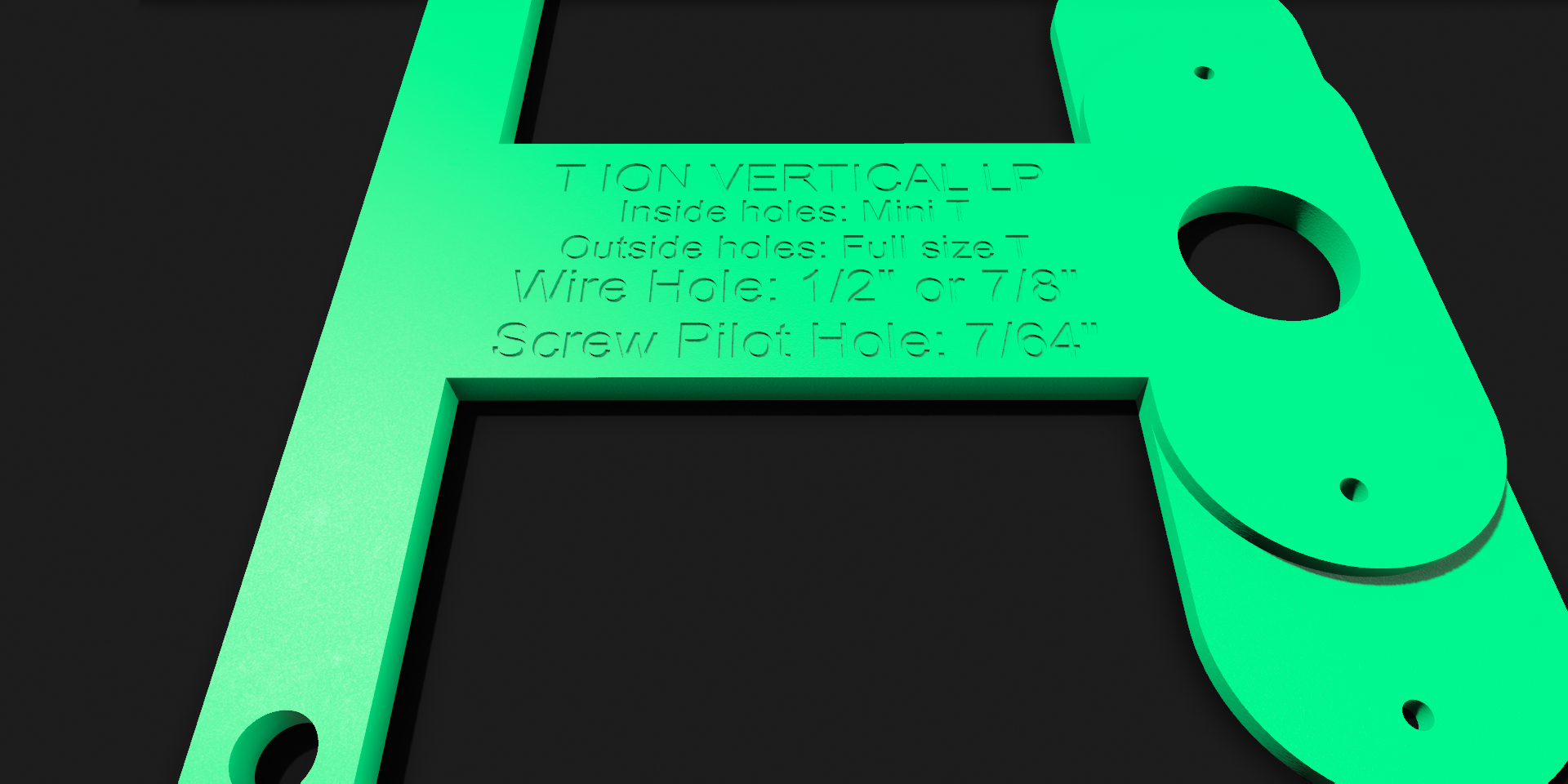 Vertical License Plate Light Template - Whelen T-Series and Mini T-Series Ion