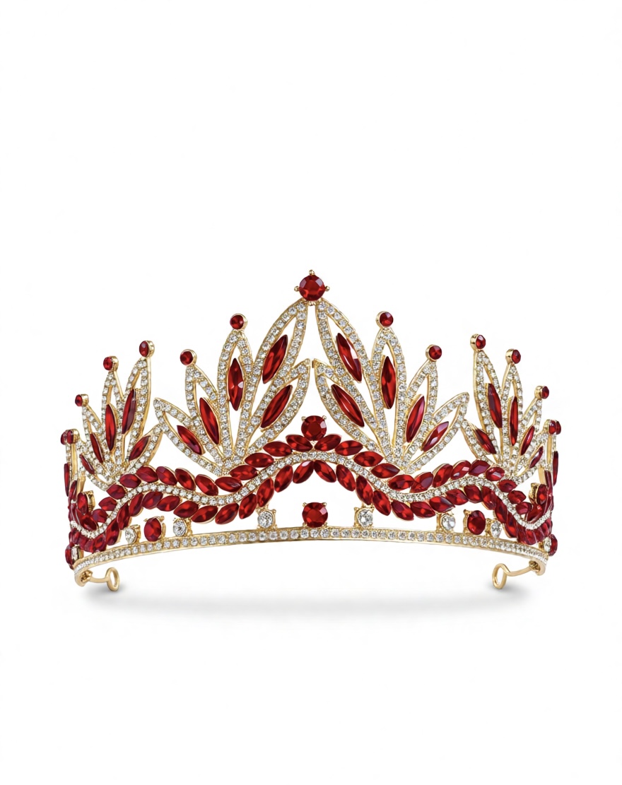 Elegant Red Gemstone Tiara