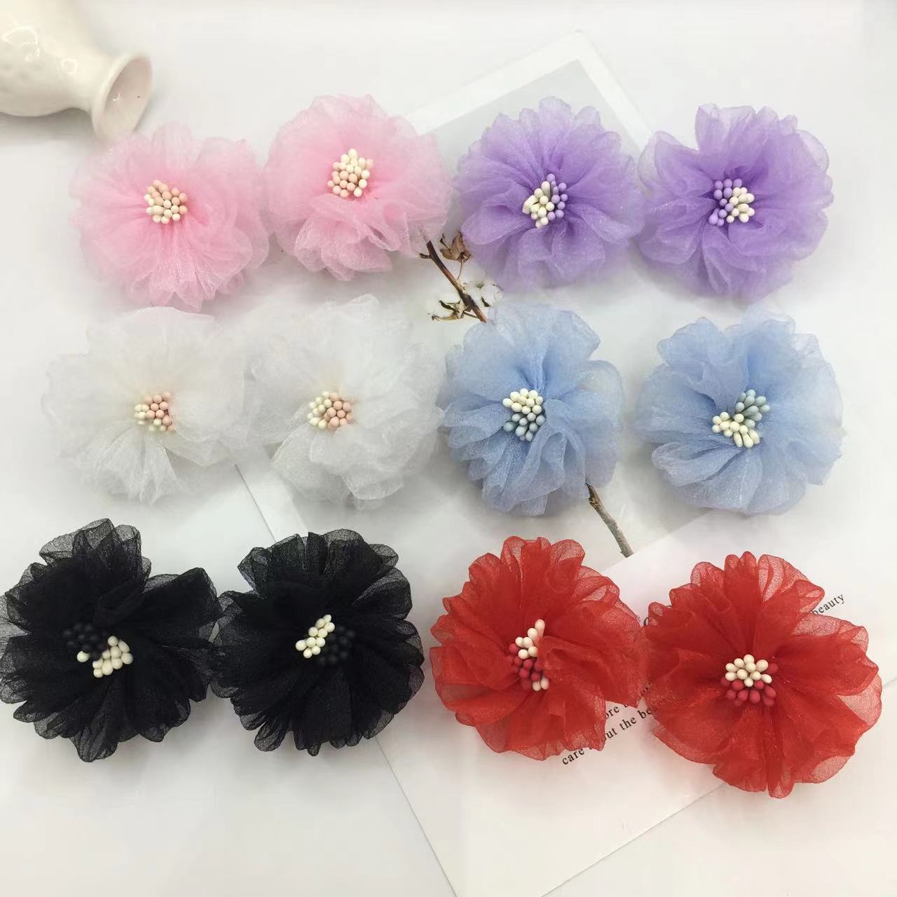 Decorative Fabric Flower Hair Clips