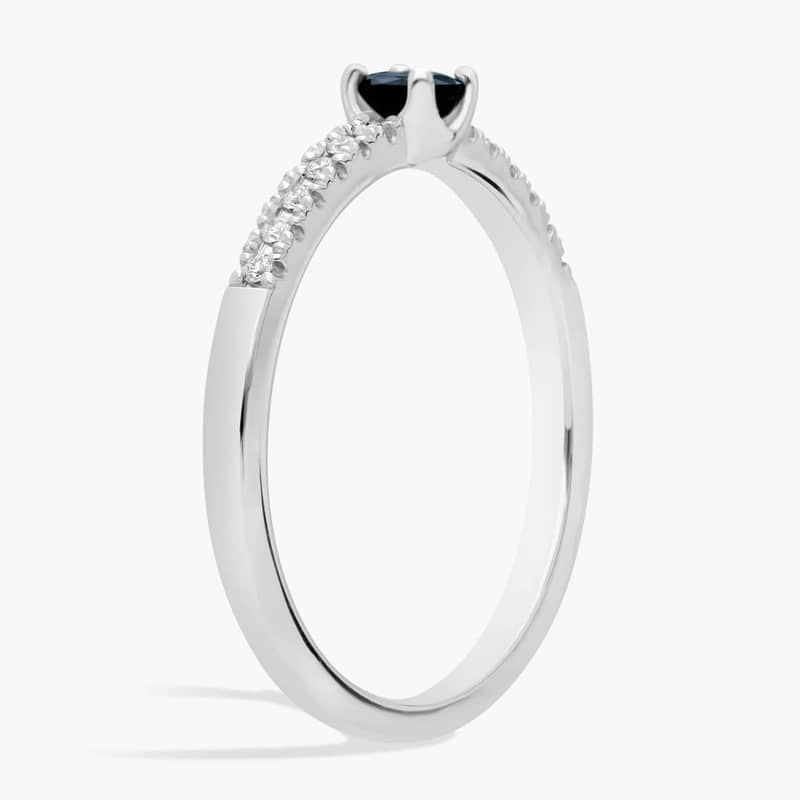 White Gold Sapphire and Diamond Ring