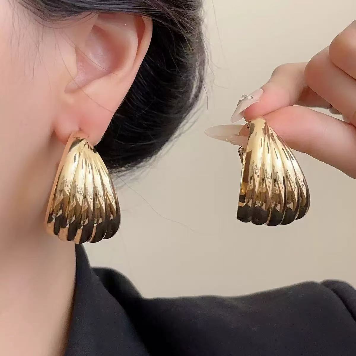 Vintage-Style Gold Hoop Earrings