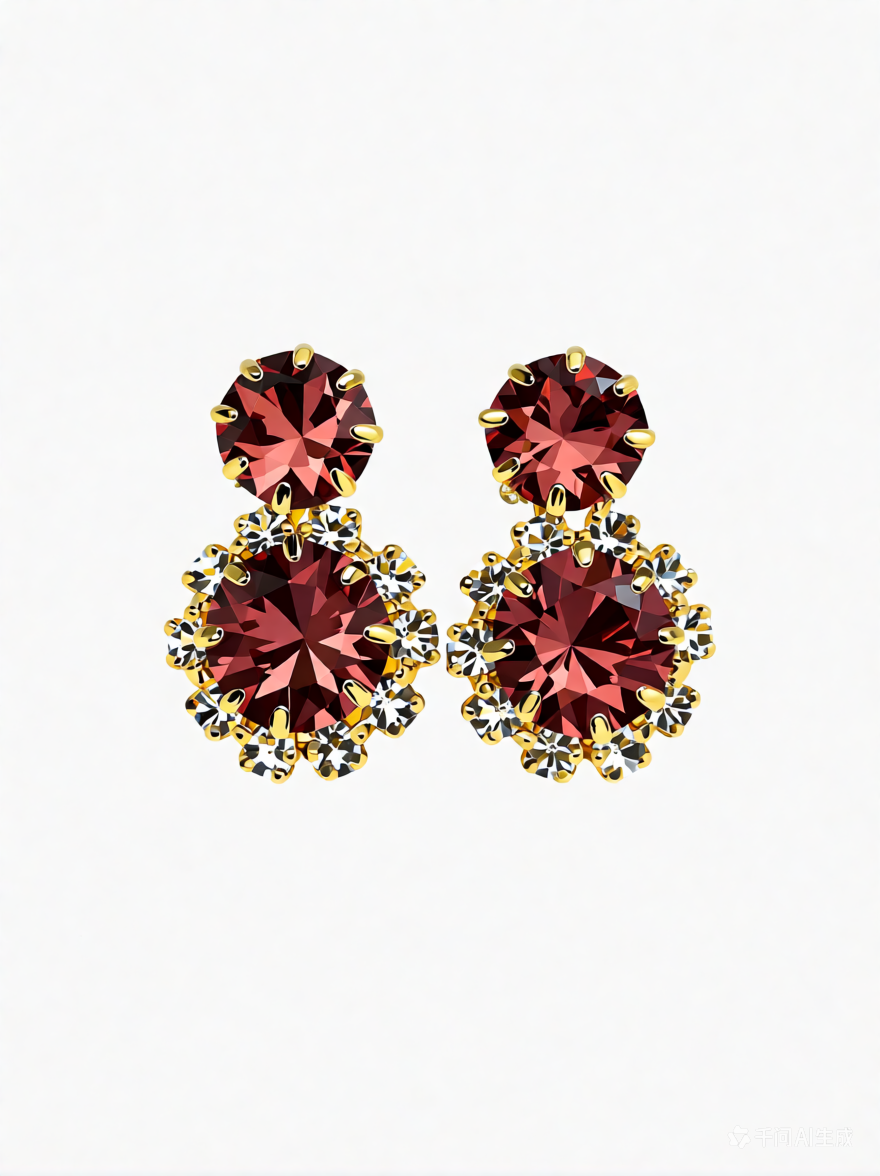 Elegant Ruby Crystal Earrings