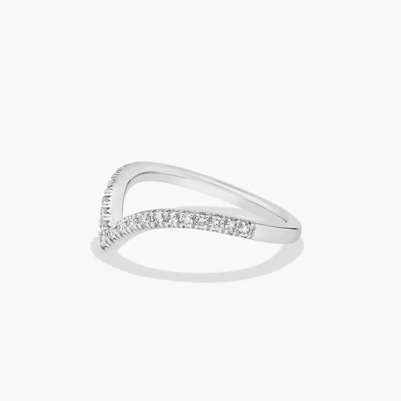 Elegant Diamond Chevron Ring