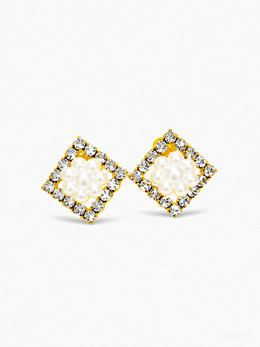 Elegant Pearl and Crystal Stud Earrings