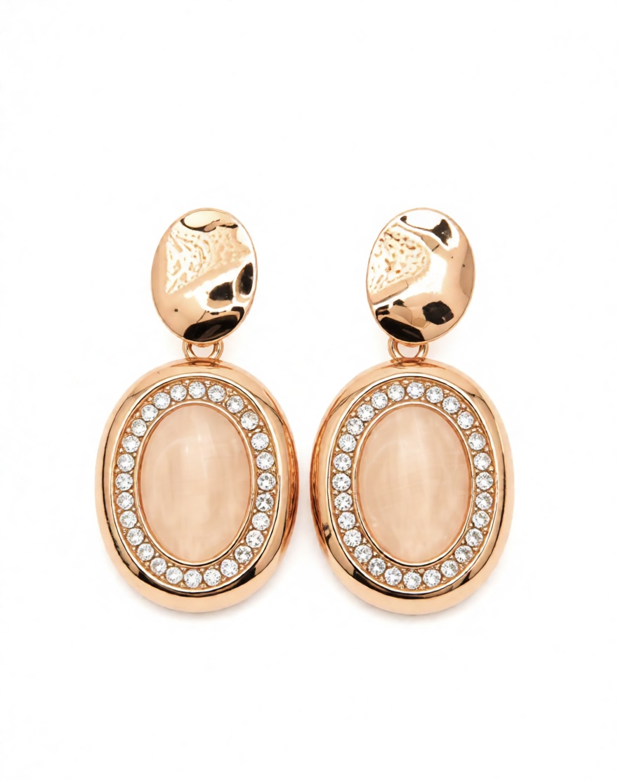 Elegant Gold-Plated Oval Earrings