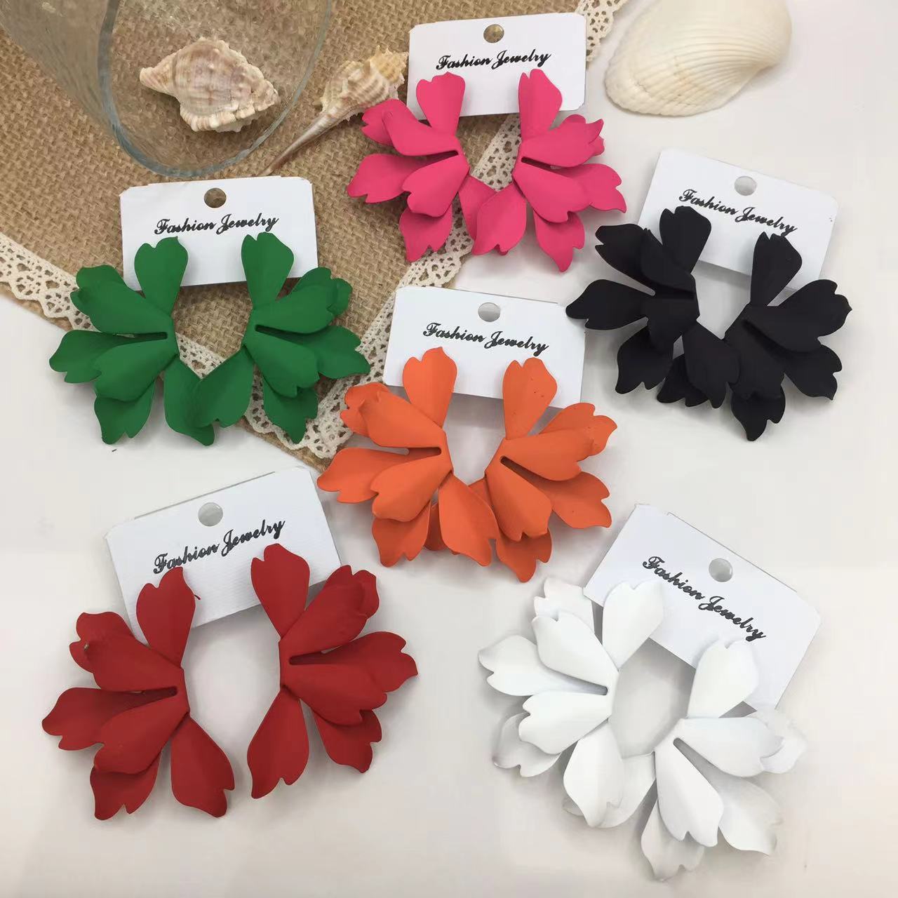 Floral Petal Statement Earrings