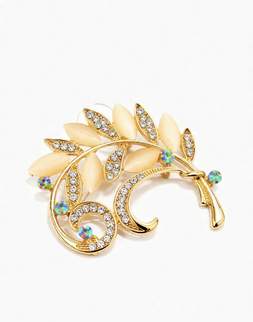 Vintage Gold Crystal Brooch