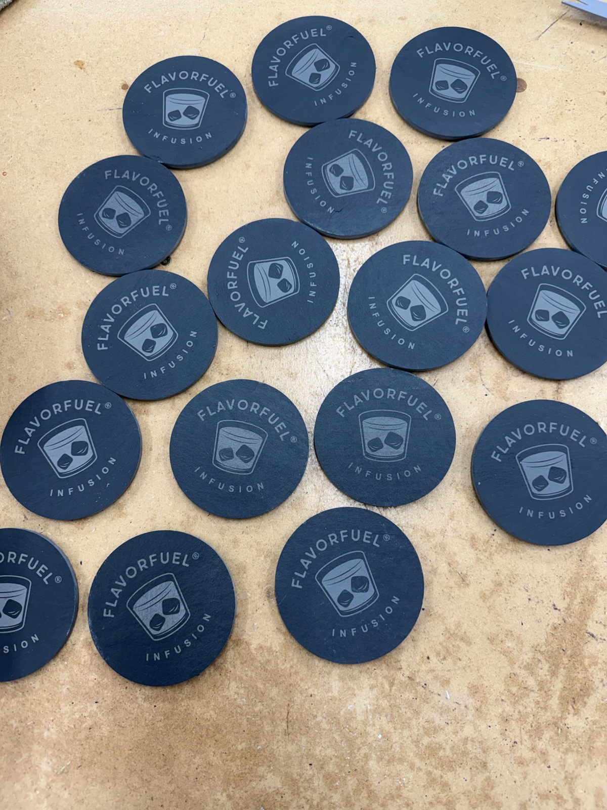 Round Slate Beverage Coasters