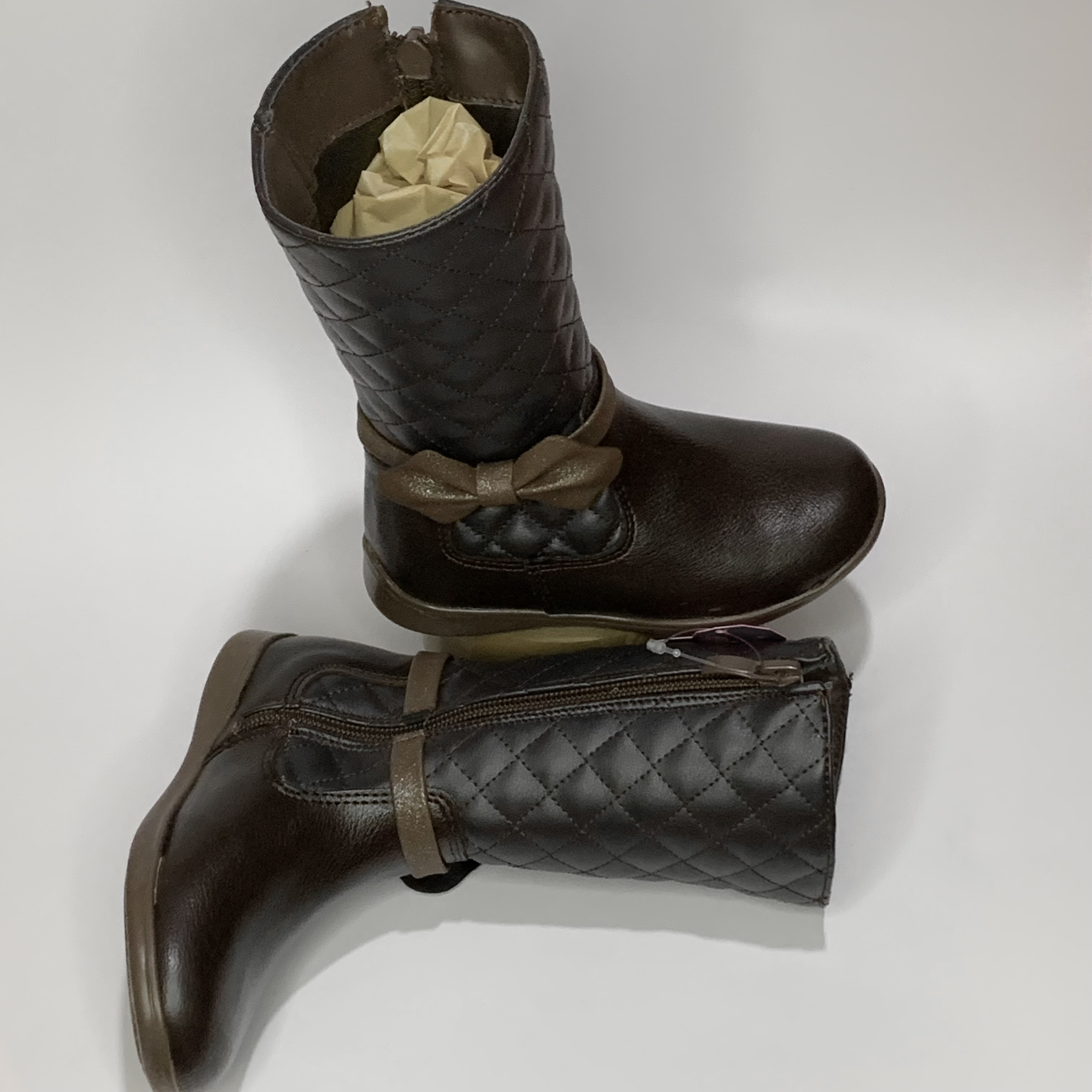 Bota infantil café con moño TROPICANA