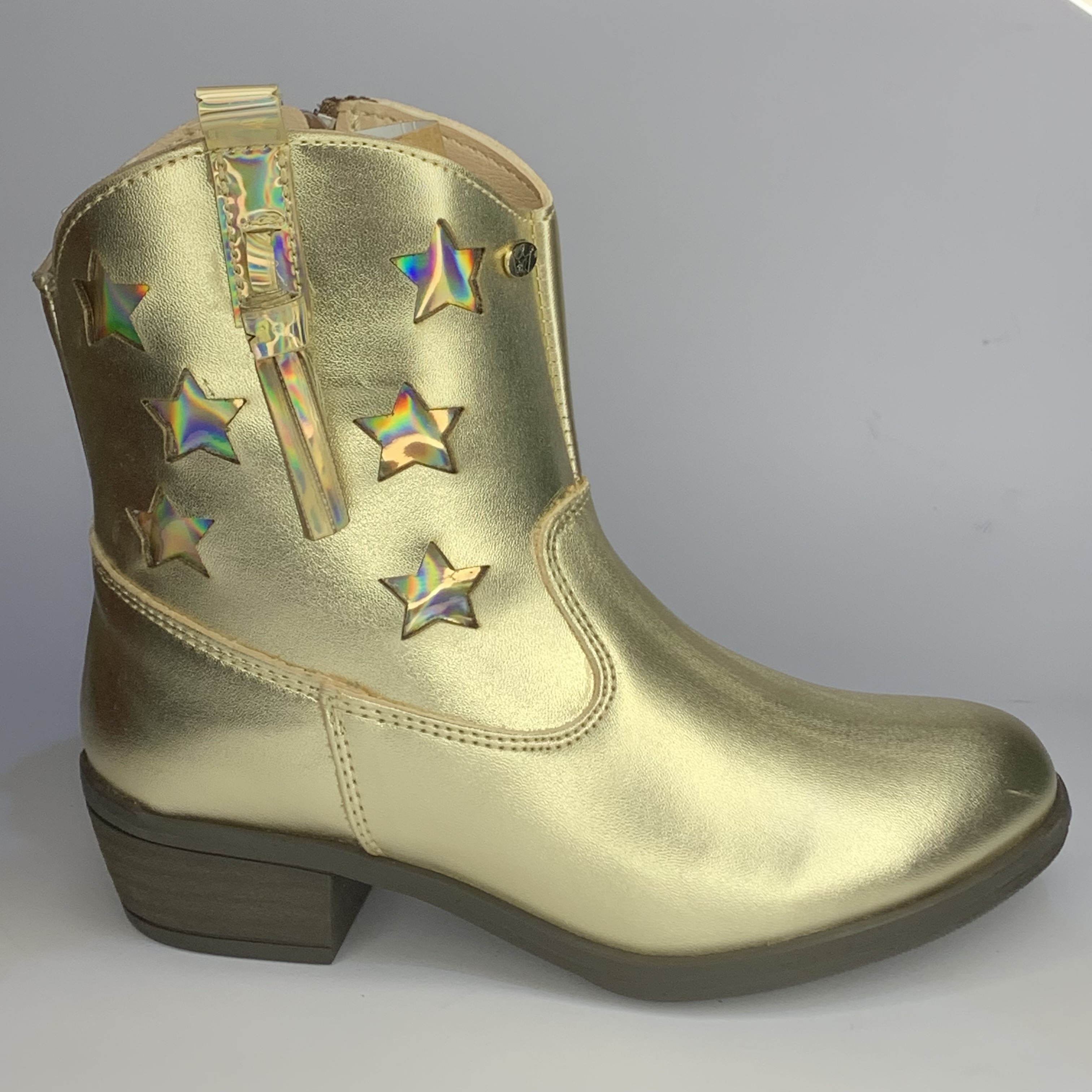 Bota dorada vaquera con estrellas JAKUNA