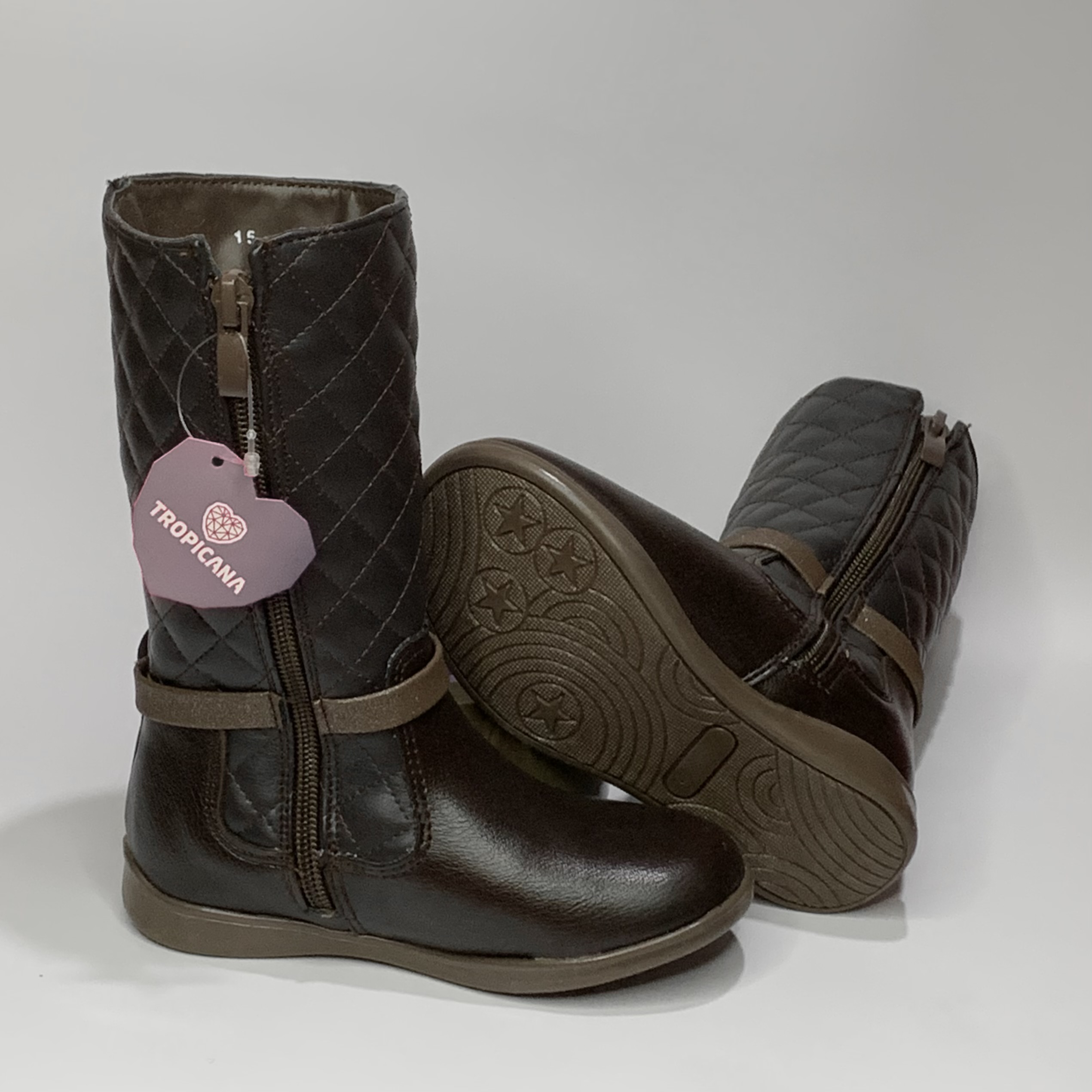 Bota infantil café con moño TROPICANA