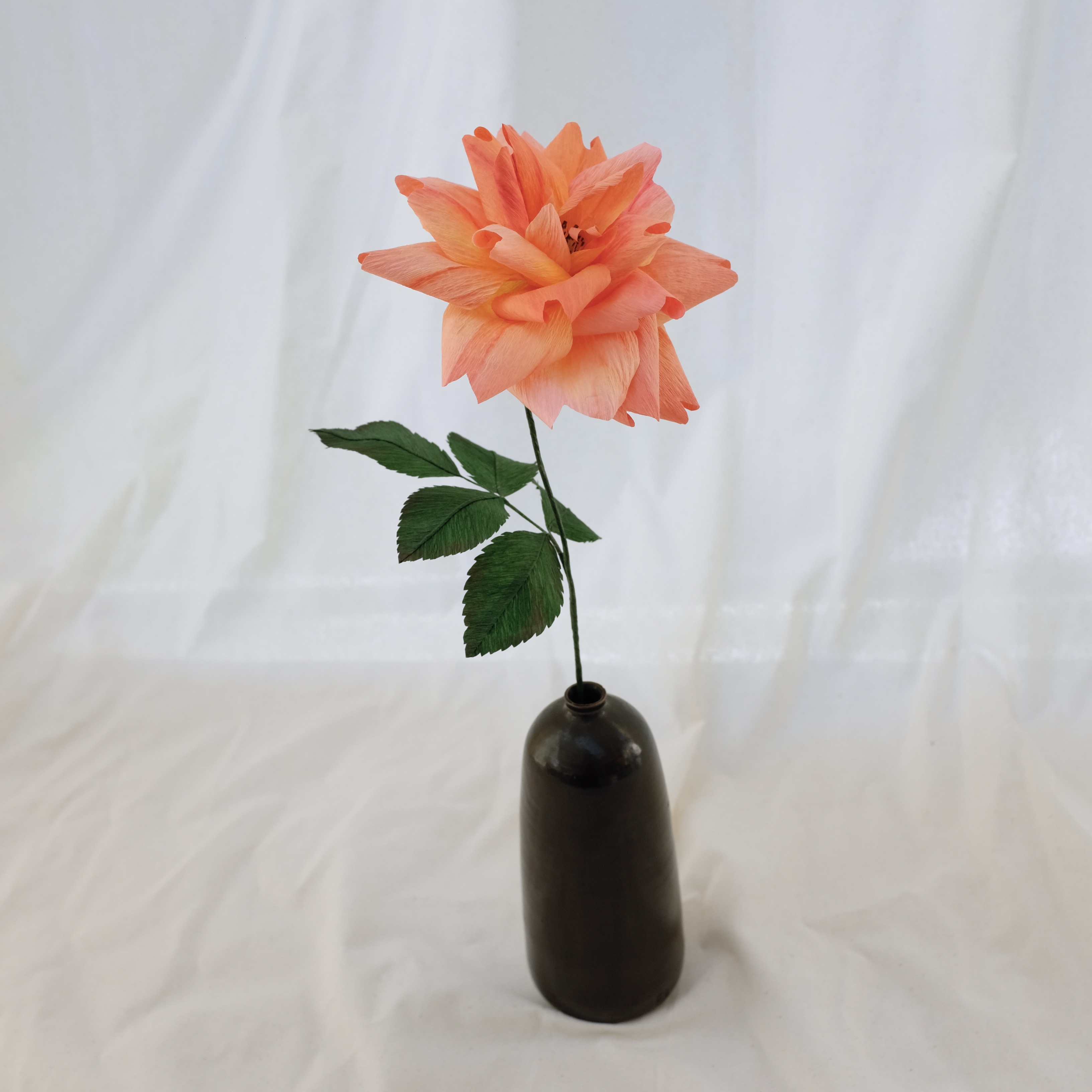 Fleur en papier : Rose (rose orangé)