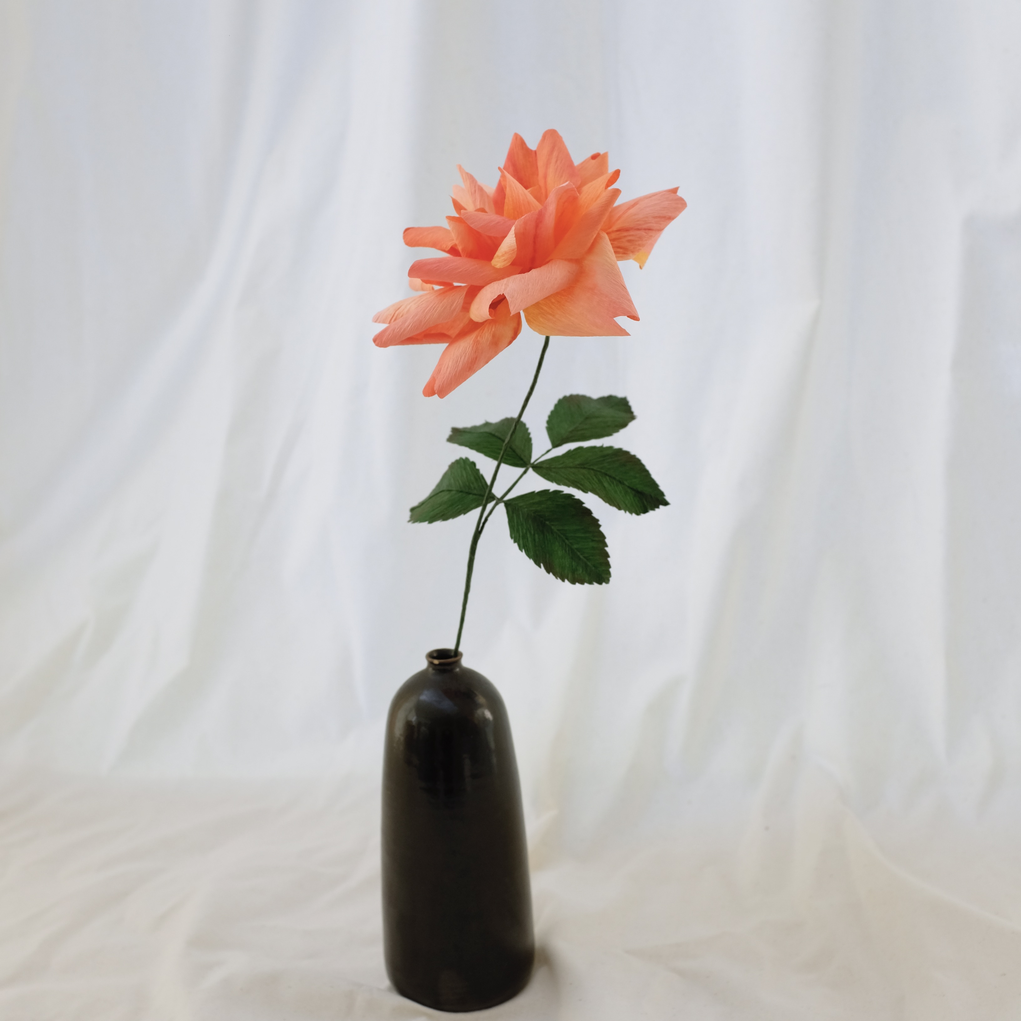 Fleur en papier : Rose (rose orangé)