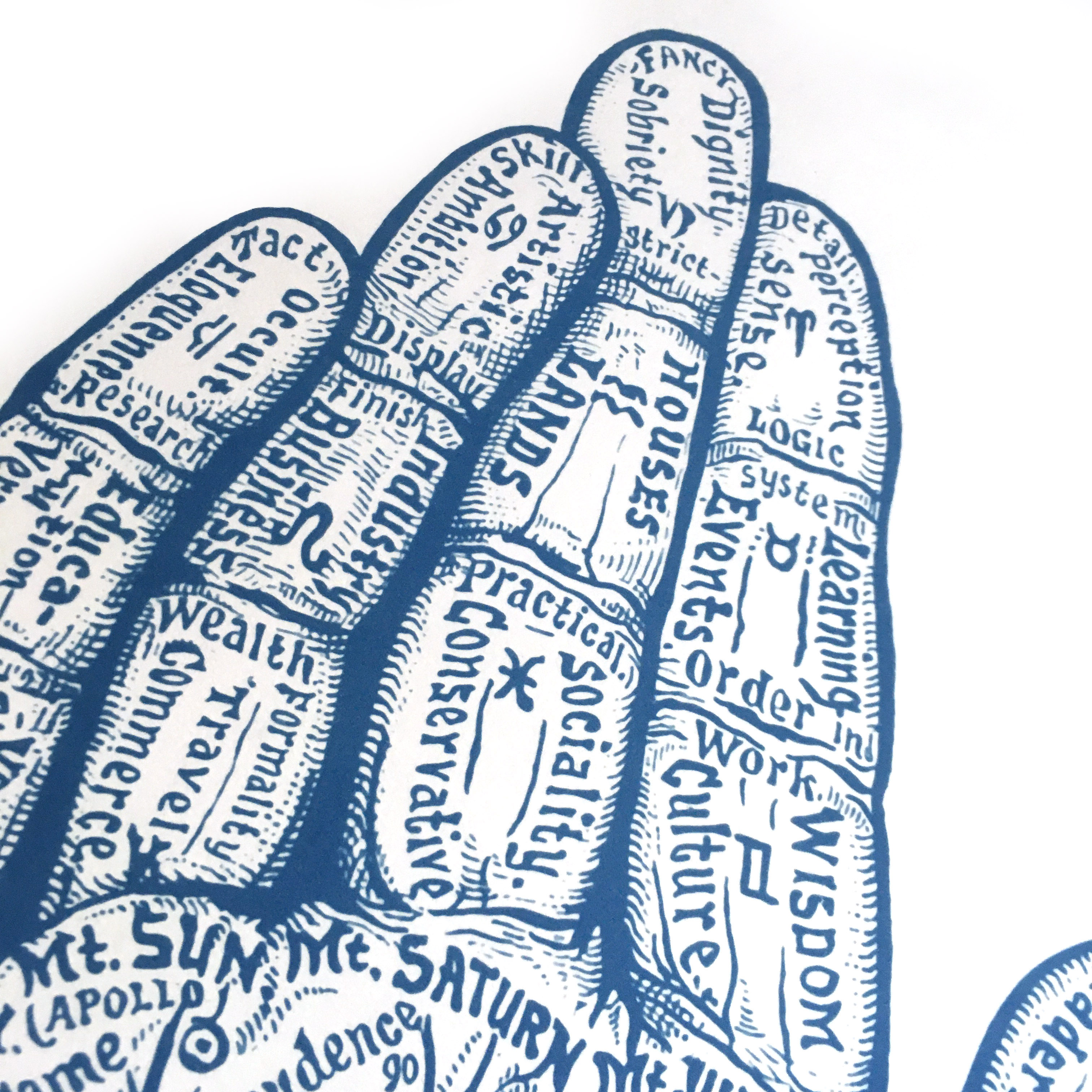 Cyanotype « Chart of the hand » Dr Sivartha, 1898