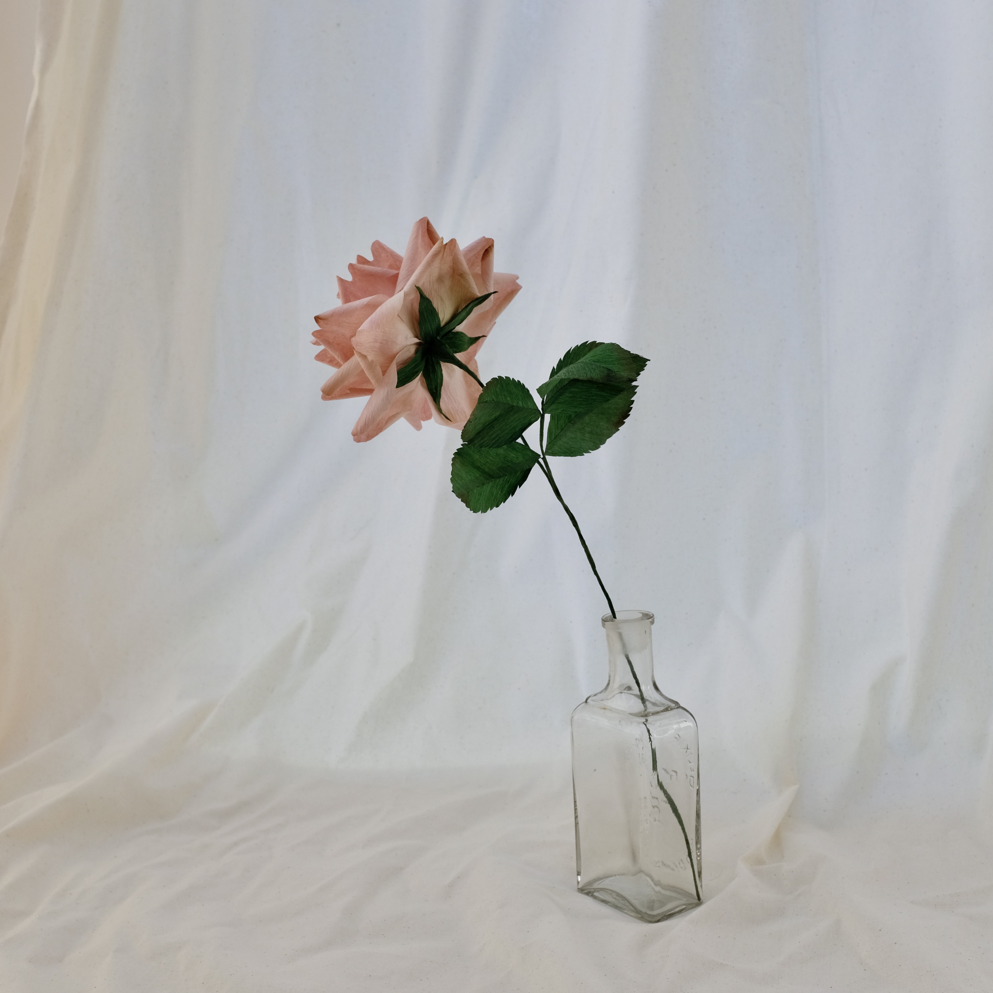 Fleur en papier : Rose (couleur vieux rose)