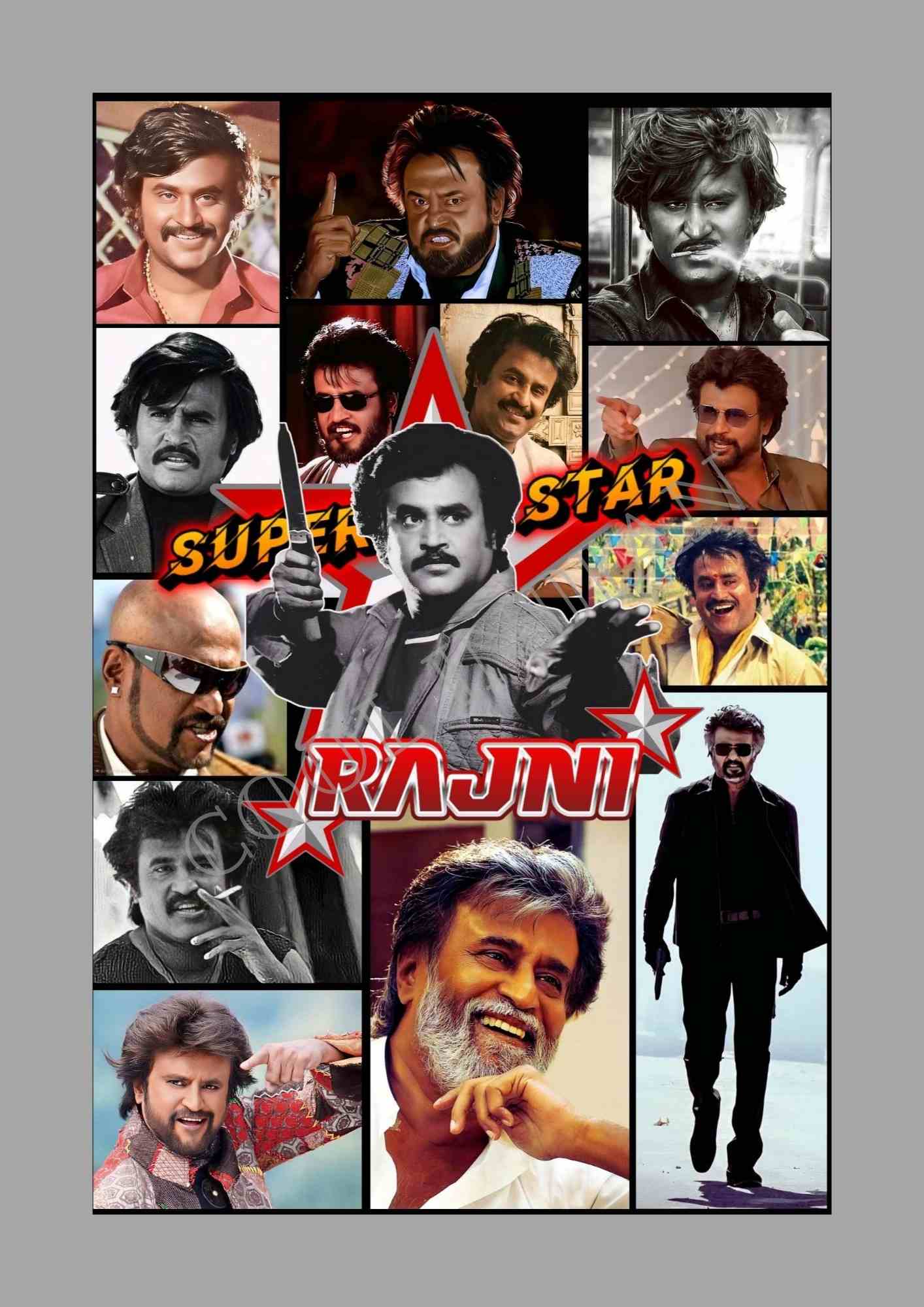 Superstar Rajinikanth Collage Wall Art