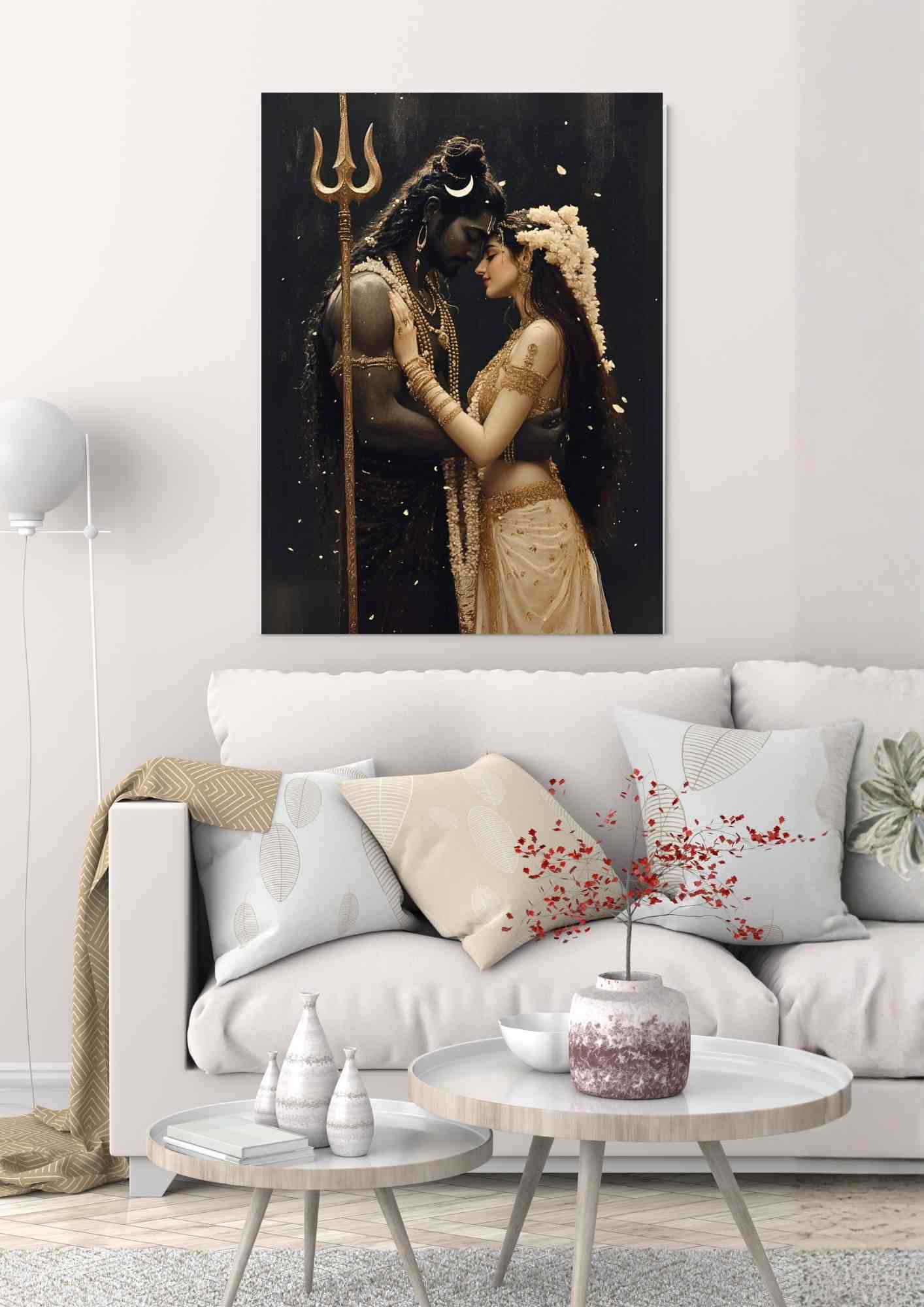 Shiva and Parvati Canvas Art