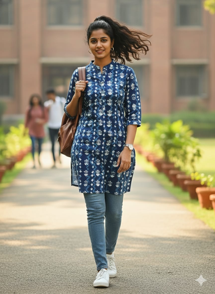 Blue Printed Kurti