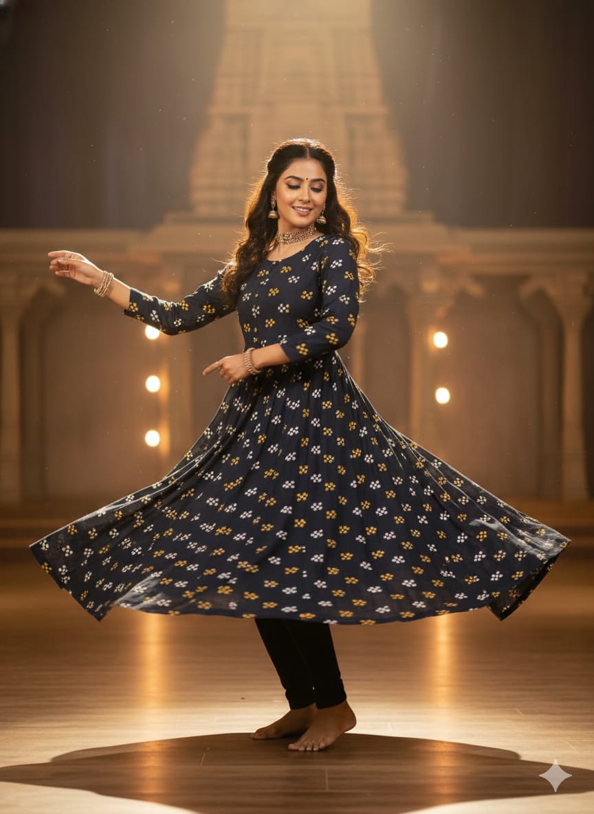 Elegant Floral Anarkali Dress