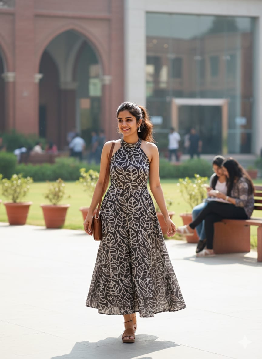 Sleeveless Printed Maxi Dress