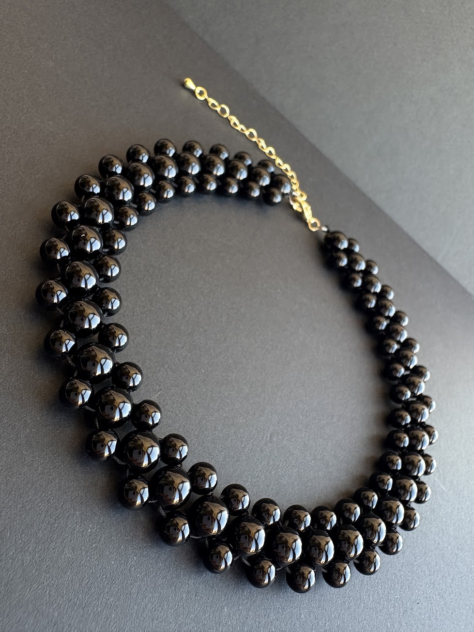 Elegant Black Bead Necklace