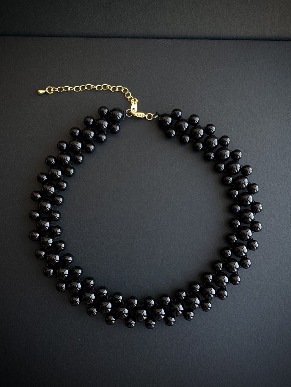 Elegant Black Bead Necklace