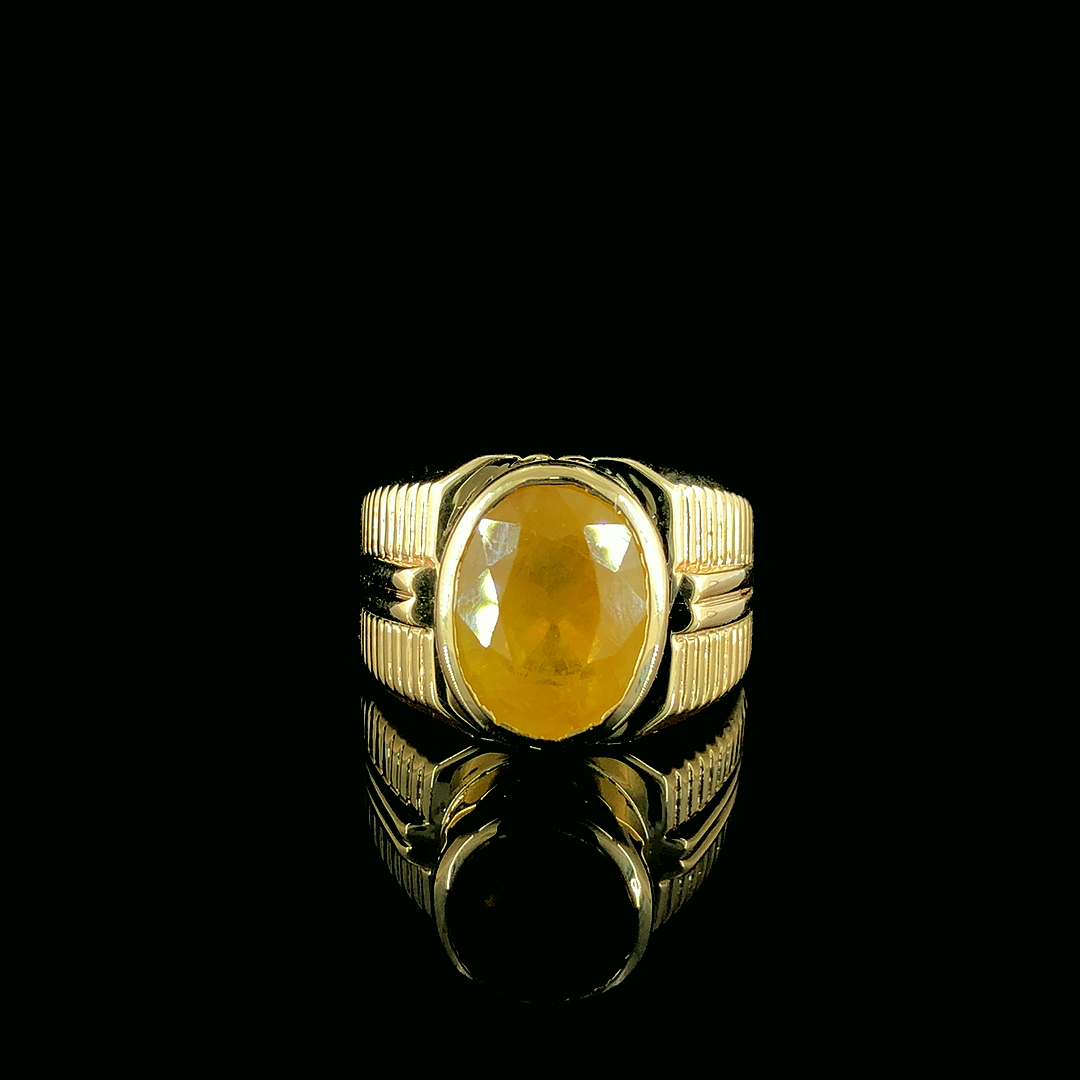 Gold Ring with Yellow Stone